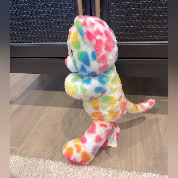Build A Bear Rainbow Hearts Kitty Cat Lisa Frank Inspired Tie-Dye Stuffed Plush - Picture 5 of 8